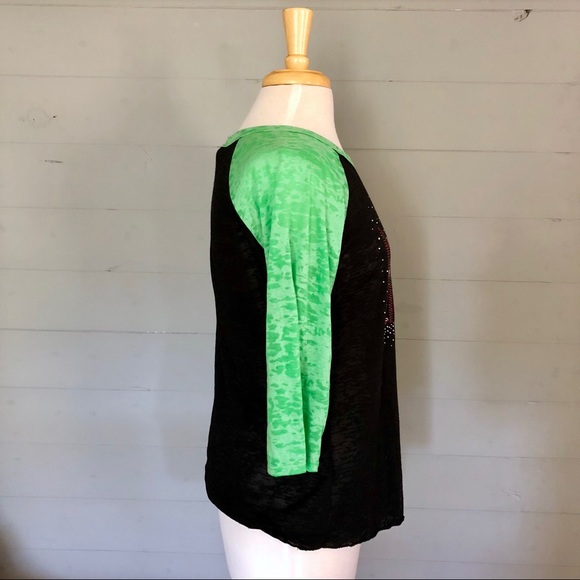 Merry Christmas Raglan 3/4 Length Sleeve Tee - Picture 3 of 5